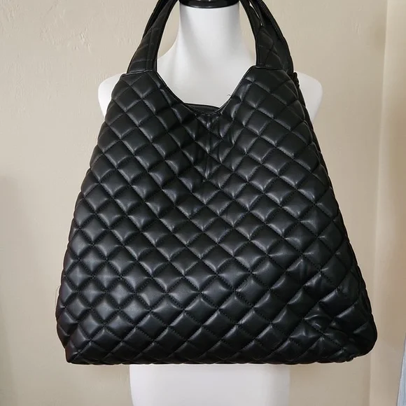 Yves Saint Laurent Black Quilted Tote with Gold Logo - Picture 2 of 6